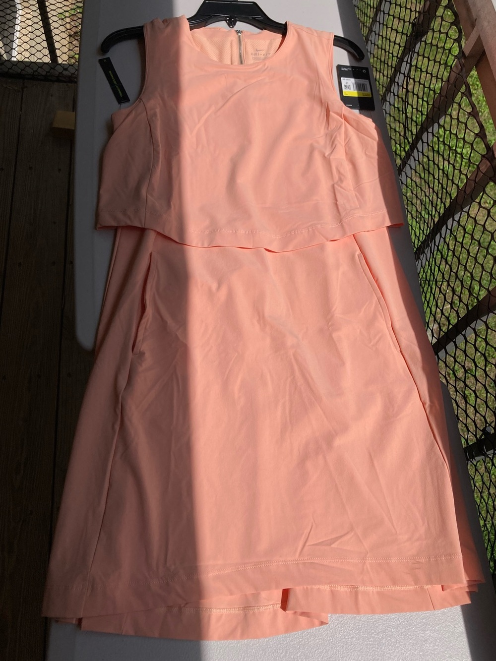 Nike Peach Orange Golf Tennis Dress Sport Sleeveless Tank Dress with Pockets